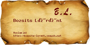 Bozsits Lóránt névjegykártya