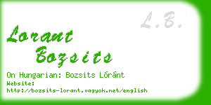 lorant bozsits business card