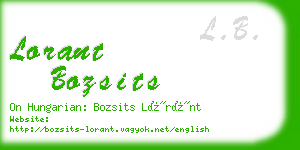 lorant bozsits business card